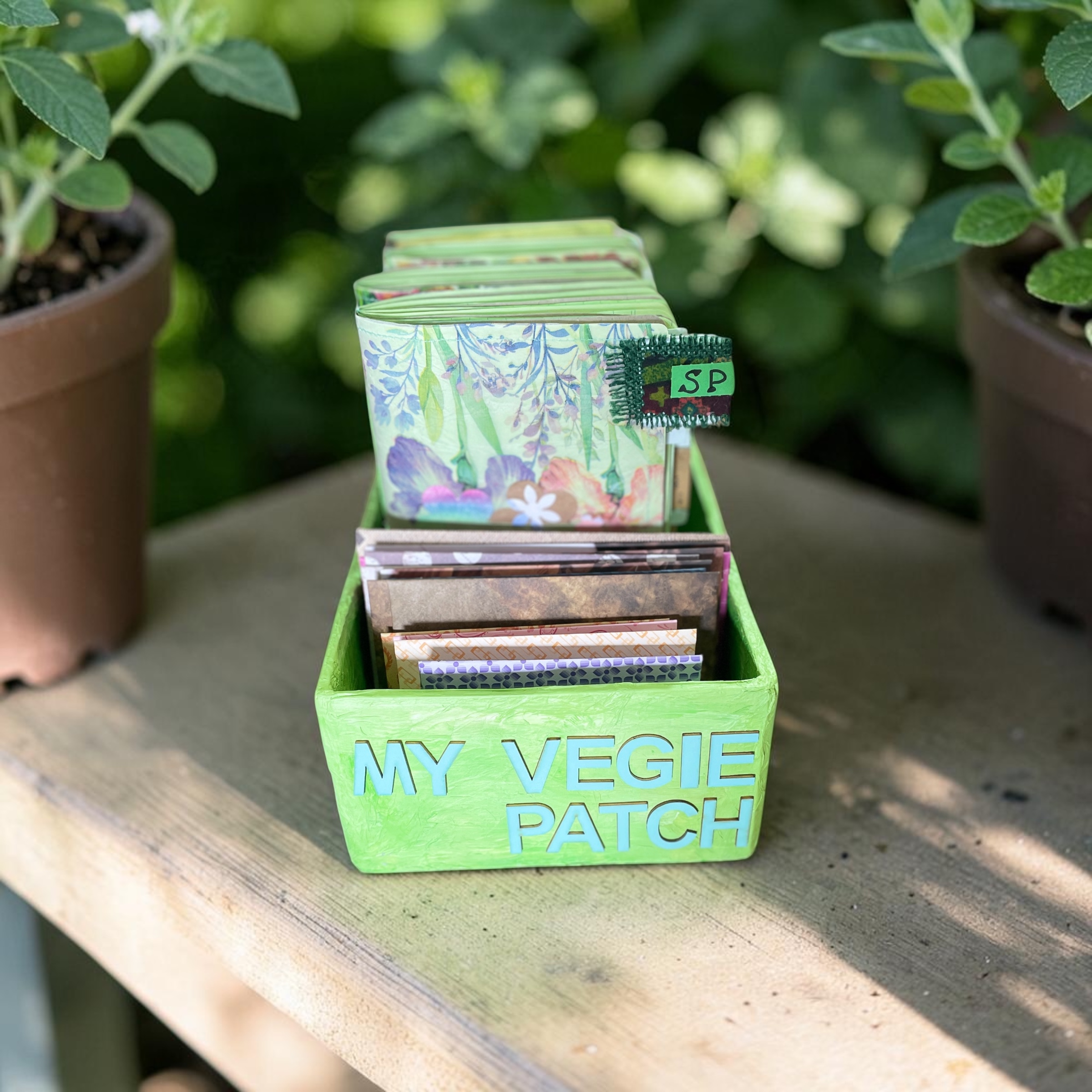 "MY VEGIE PATCH BOX" ~ Handmade Scrapbook Journals by Trudy Mudge - Image 4