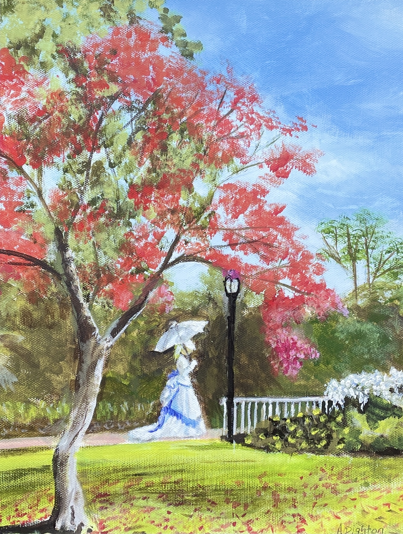 "A WALK IN THE PARK" ~ Original Acrylic Painting by Anne Dighton - Image 2