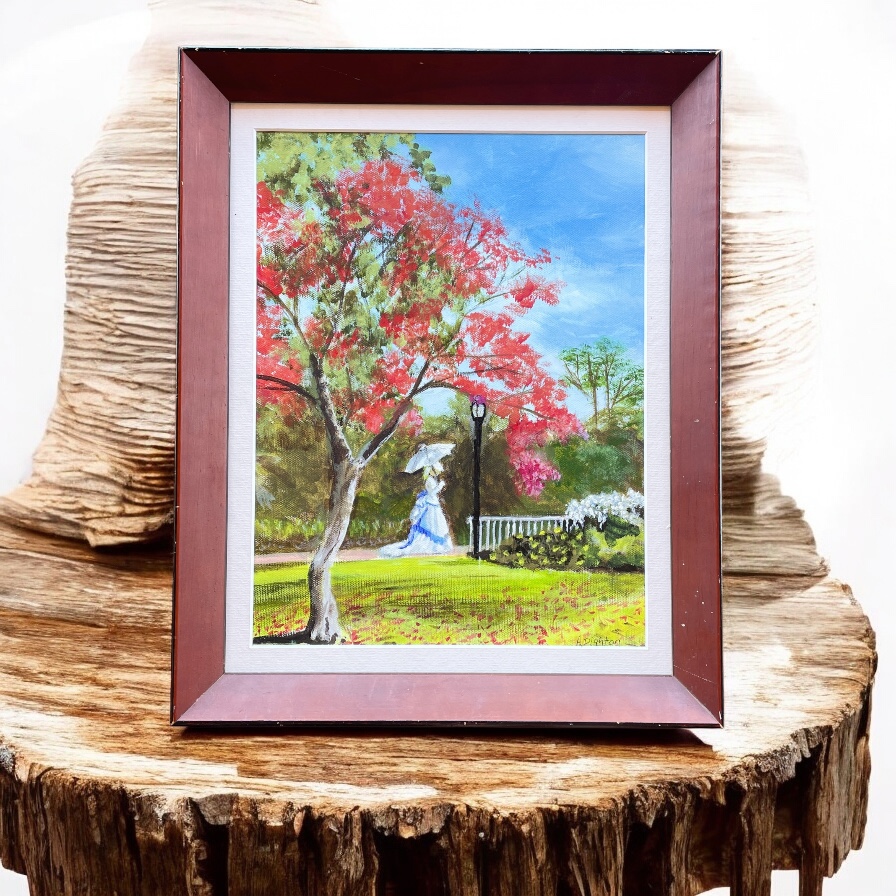"A WALK IN THE PARK" ~ Original Acrylic Painting by Anne Dighton