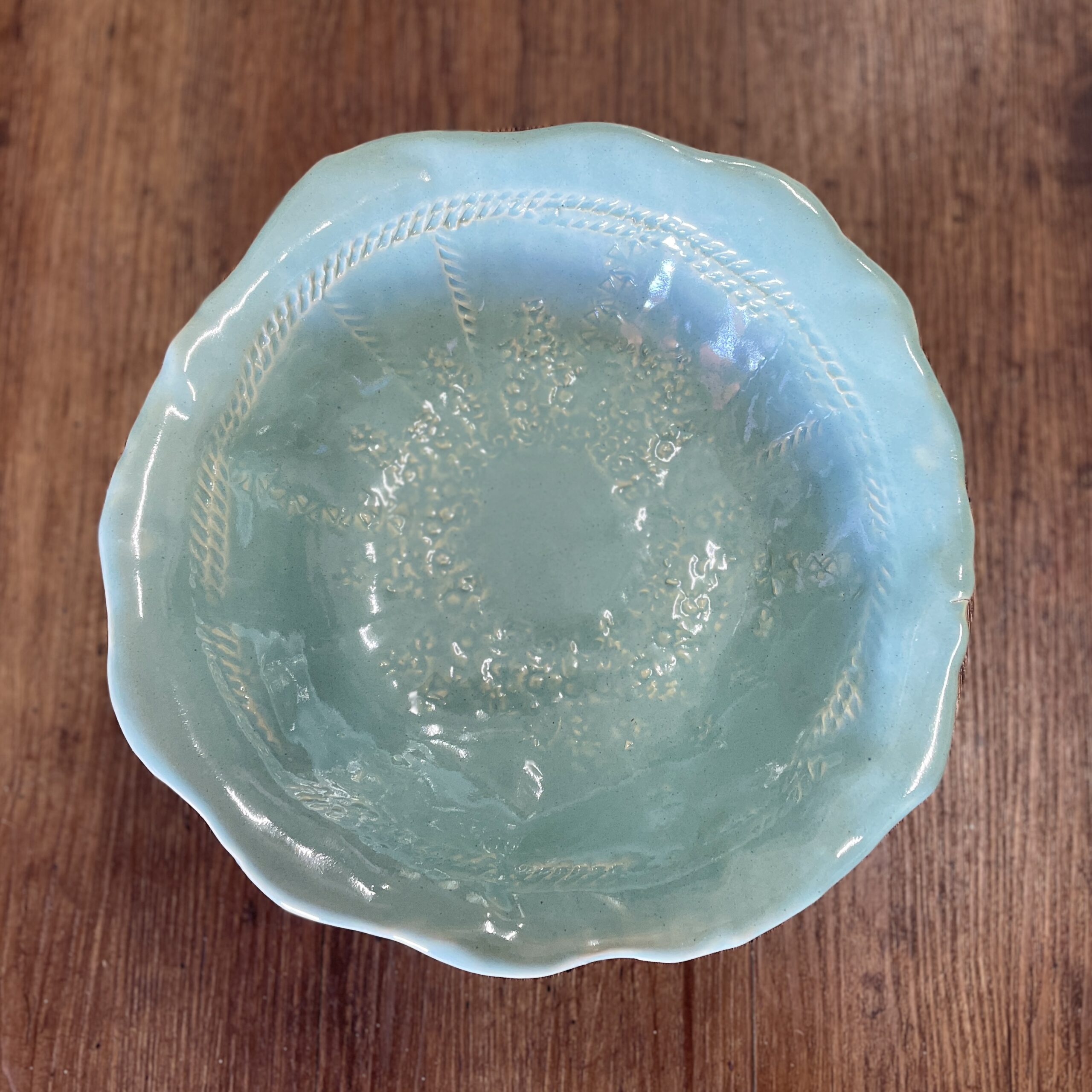 "SALAD BOWL" Pottery Bowl in Aqua by Julie Buckworth - Image 5
