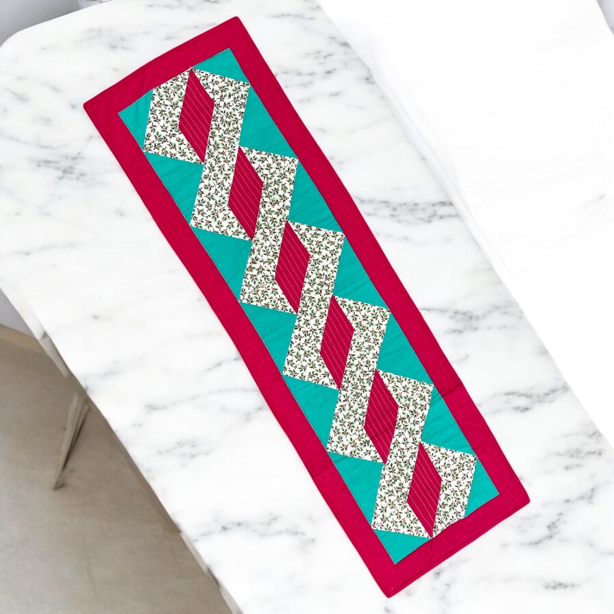 "CHRISTMAS TWISTED RIBBON" ~ Hand Made Table Runner by Kath Kingston