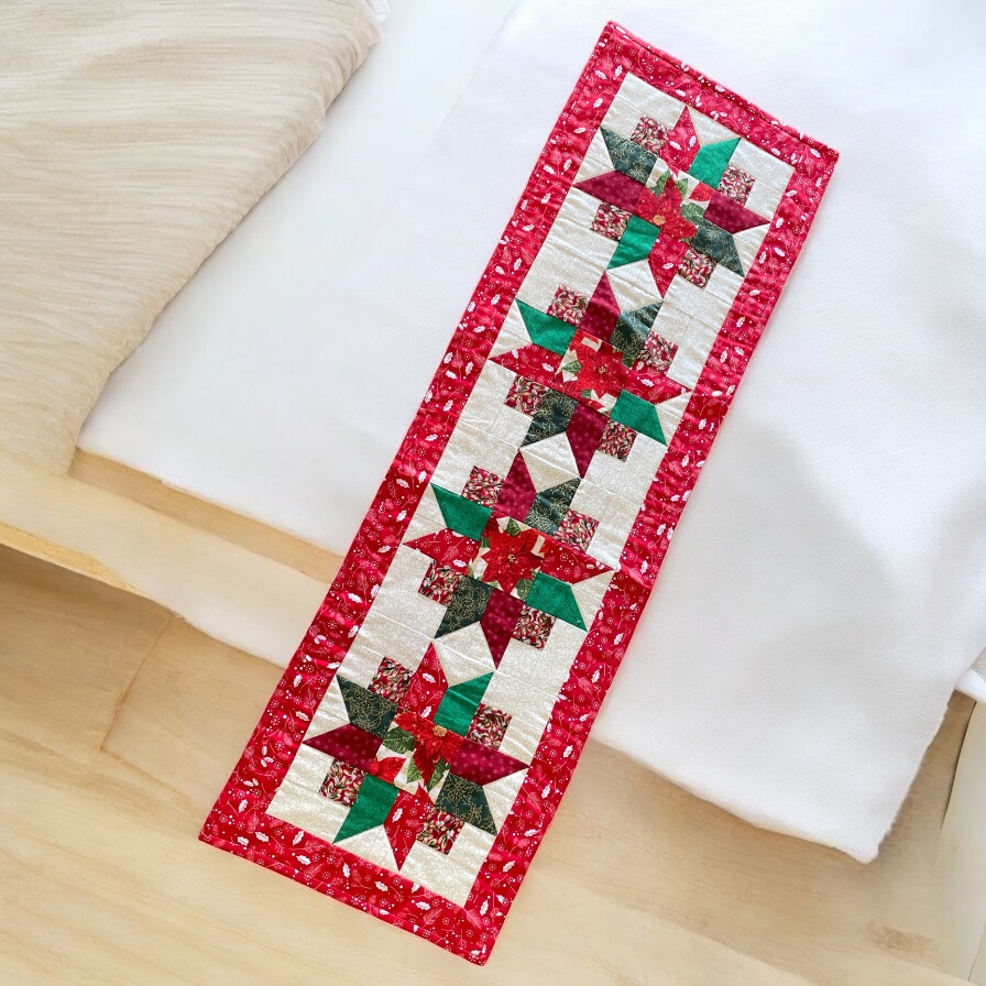 "CHRISTMAS POINSETTIA" ~ Hand Made Table Runner by Kath Kingston - Image 2