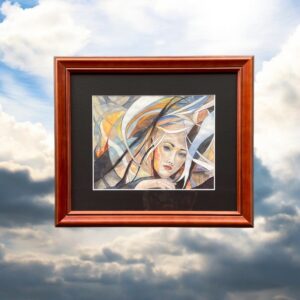 "BERIBBONED" ~ Original Gouche Painting by Lyn Mason