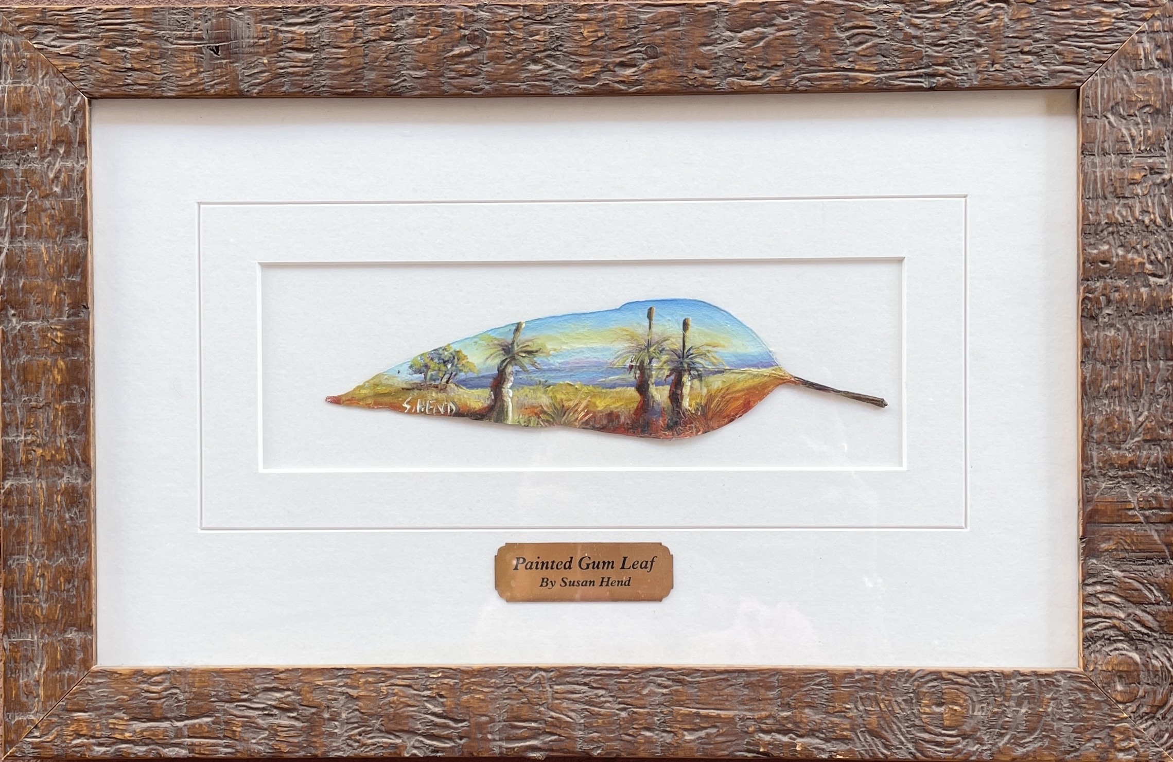 "GRASSTREES" ~ Original Oil Painting on Gum Leaf by Sue Hend-Russell - Image 2
