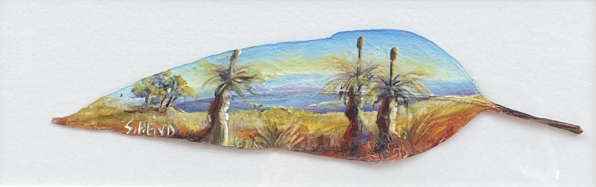 "GRASSTREES" ~ Original Oil Painting on Gum Leaf by Sue Hend-Russell - Image 3