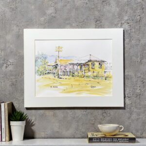 "MT BEPPO" ~ Original Watercolour & Ink Painting by Noela Lowien