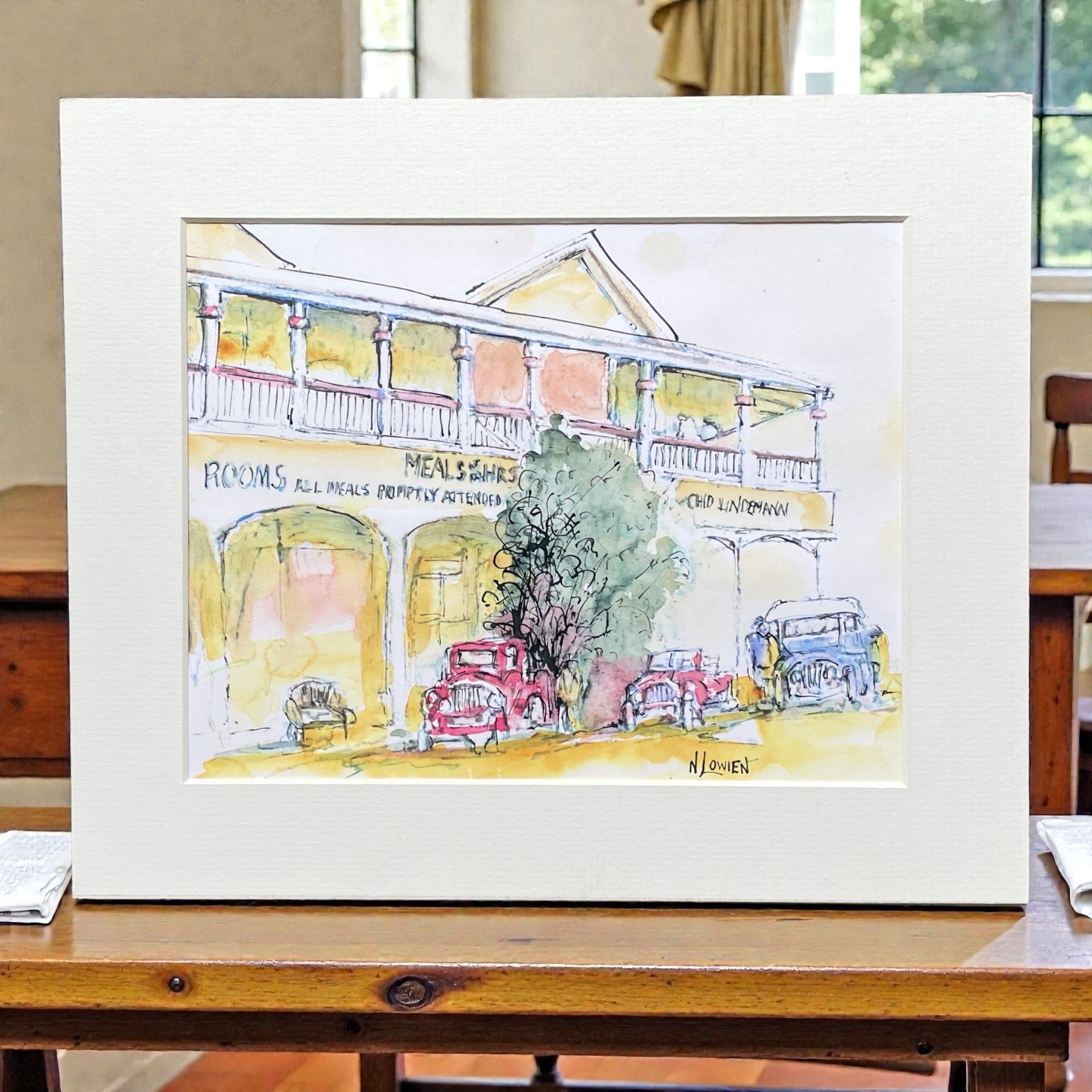 "LINDEMANN'S LOWOOD" ~ Original Watercolour & Ink Painting by Noela Lowien - Image 2