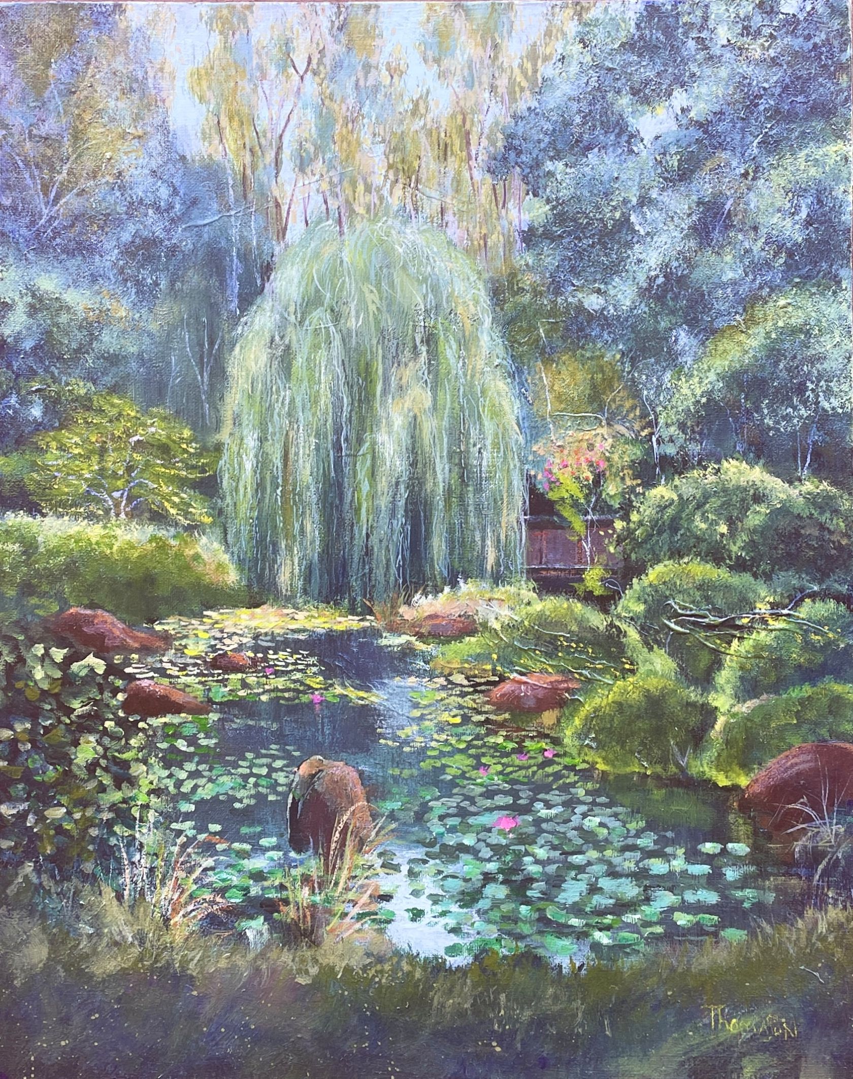 "JAPANESE GARDENS" ~ Original Acrylic Painting by Tom Mason - Image 3