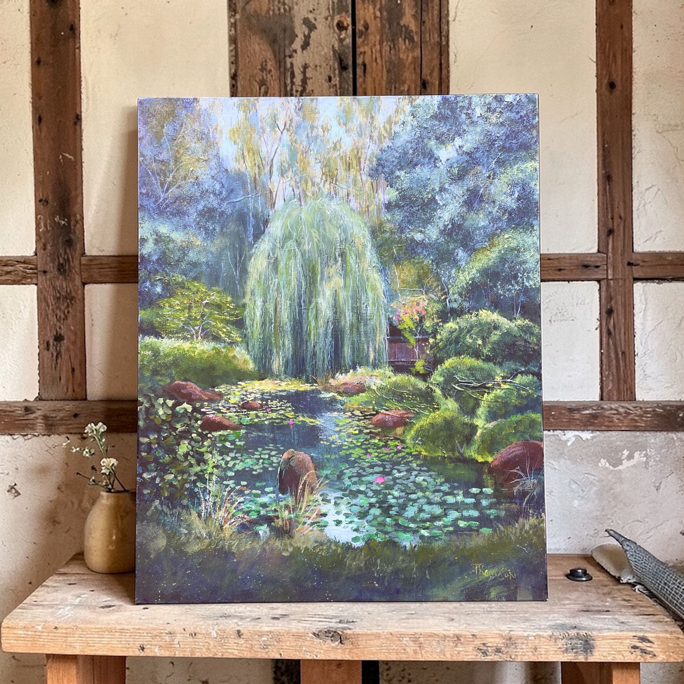 "JAPANESE GARDENS" ~ Original Acrylic Painting by Tom Mason - Image 2