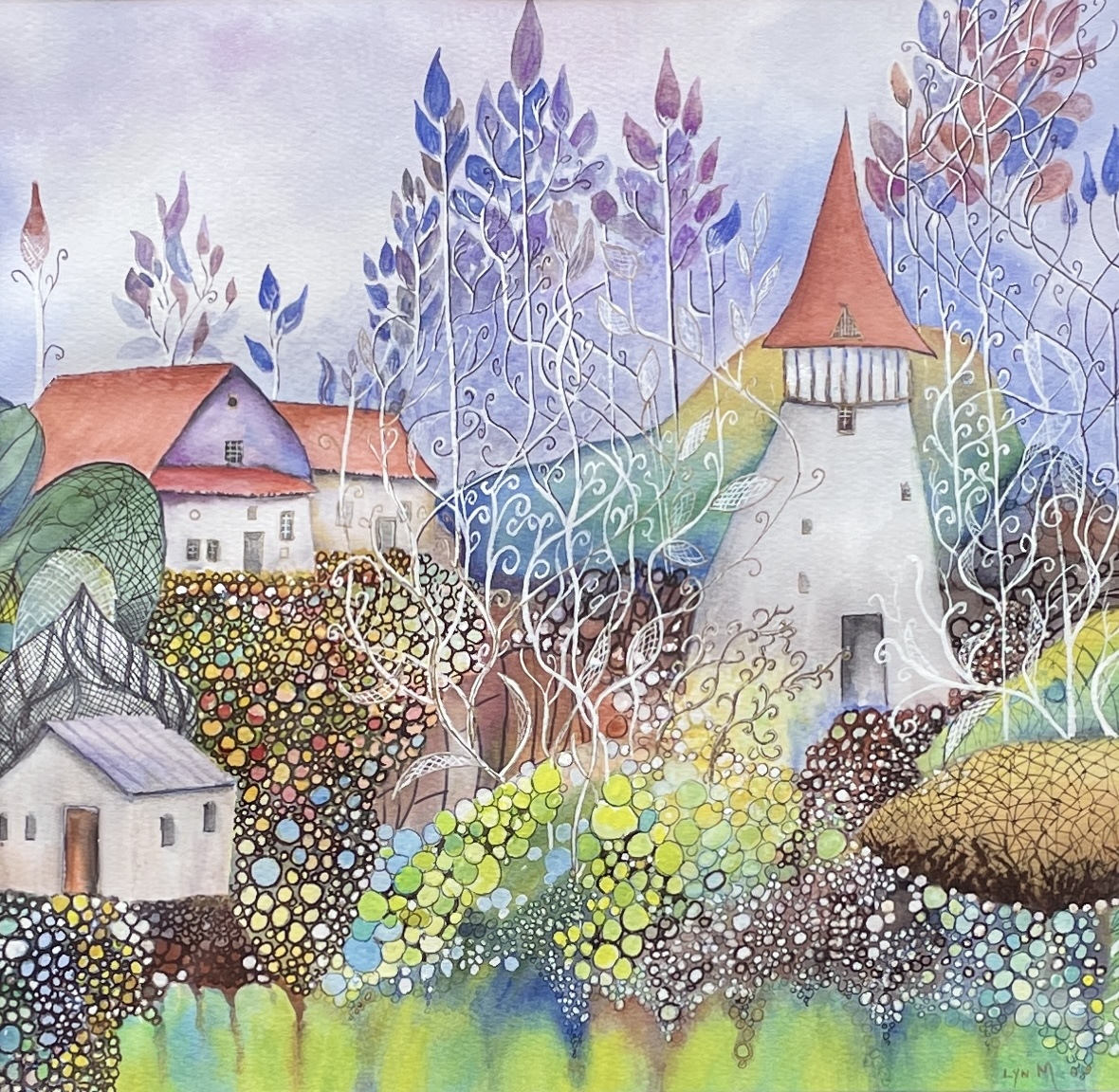 "IN A LAND OF WHIMSY" ~ Original Watercolour Painting by Lyn Mason