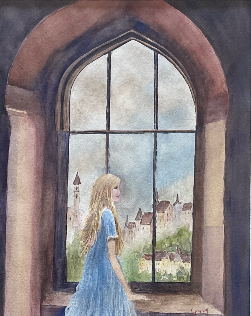 "YEARNING" ~ Original Gouache Painting by Lyn Mason - Image 2