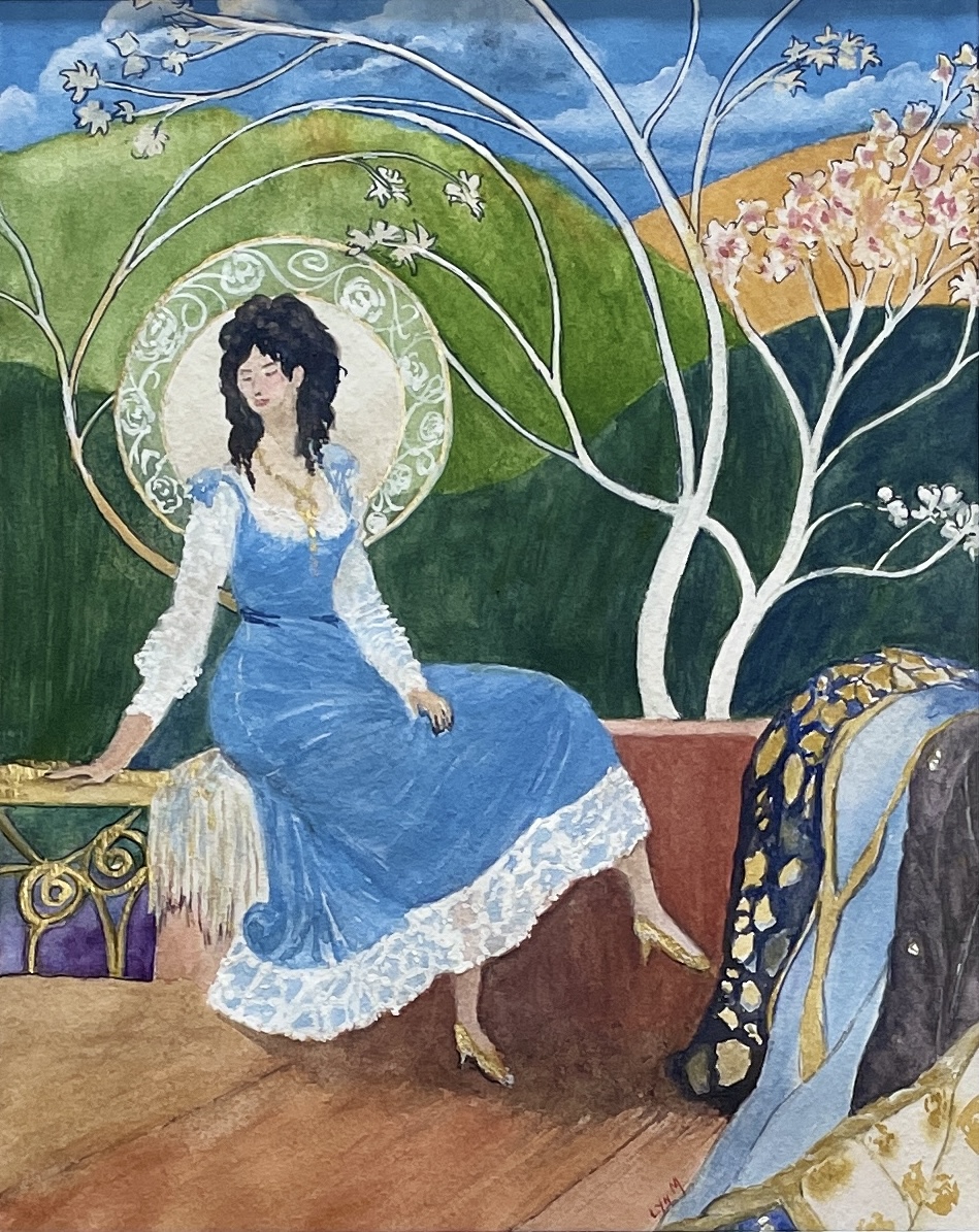 "CONTEMPLATION" ~ Original Gouache Painting by Lyn Mason - Image 3