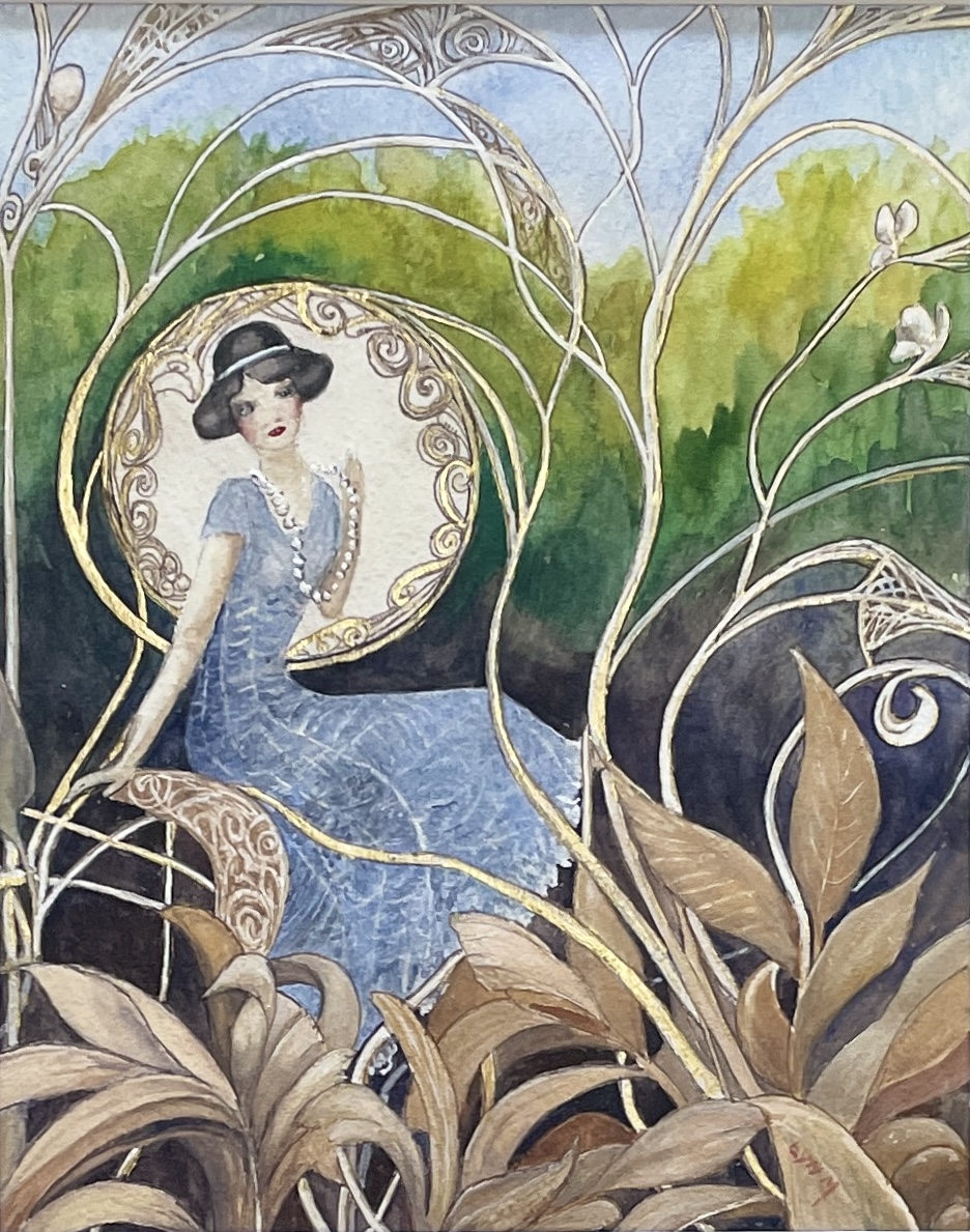 "FLAPPER" ~ Original Gouache Painting by Lyn Mason - Image 3