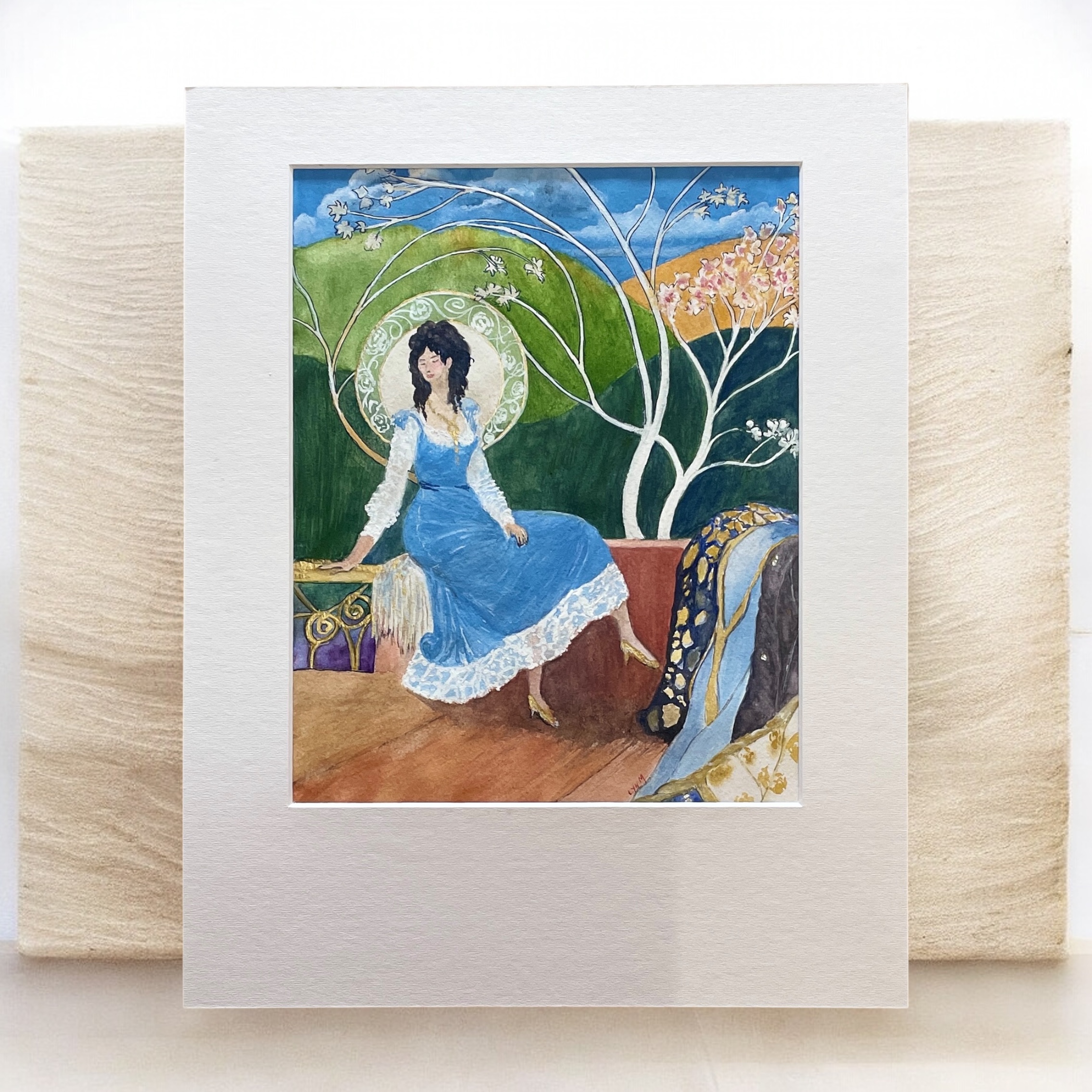 "CONTEMPLATION" ~ Original Gouache Painting by Lyn Mason - Image 2