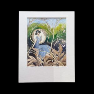 "FLAPPER" ~ Original Gouache Painting by Lyn Mason