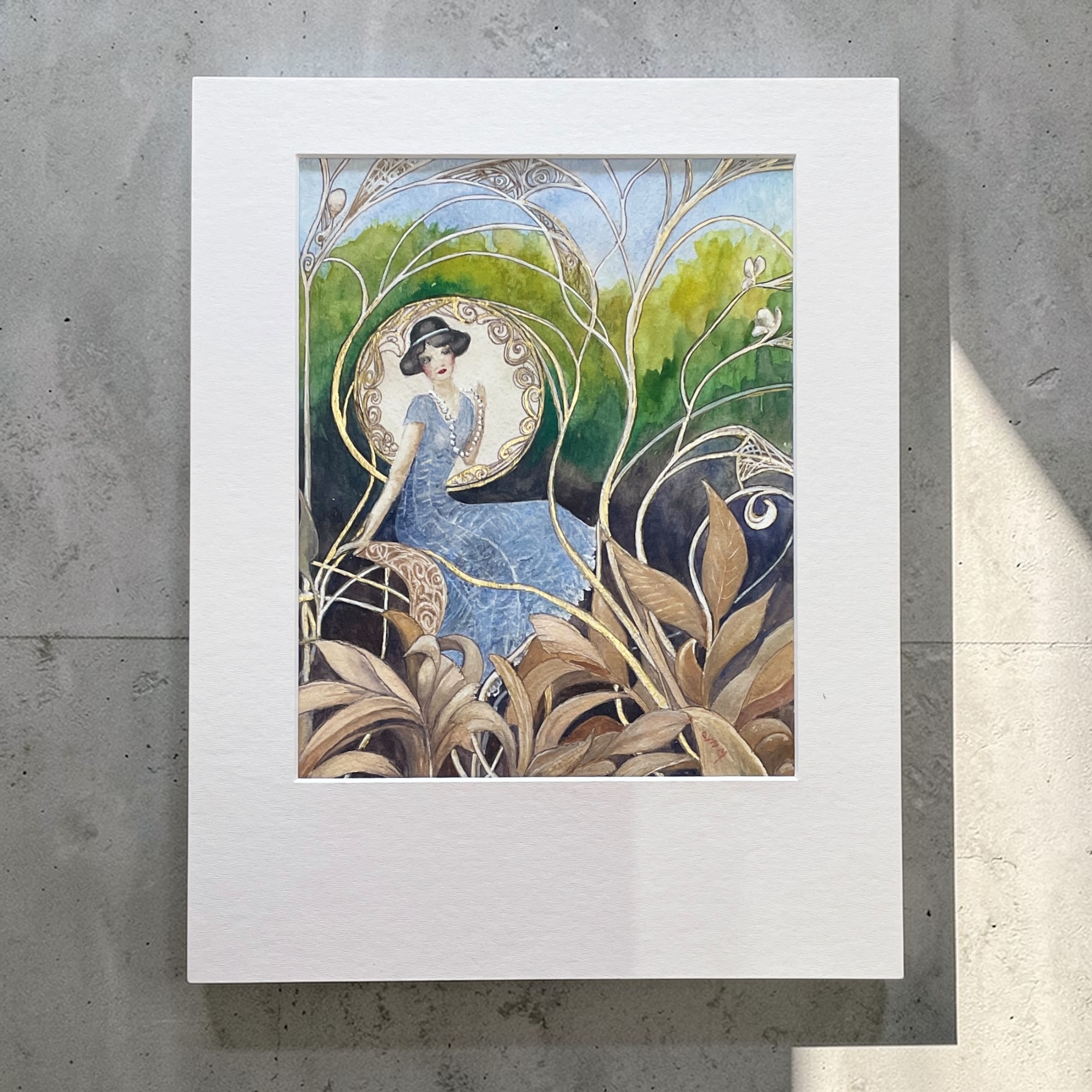 "FLAPPER" ~ Original Gouache Painting by Lyn Mason - Image 2