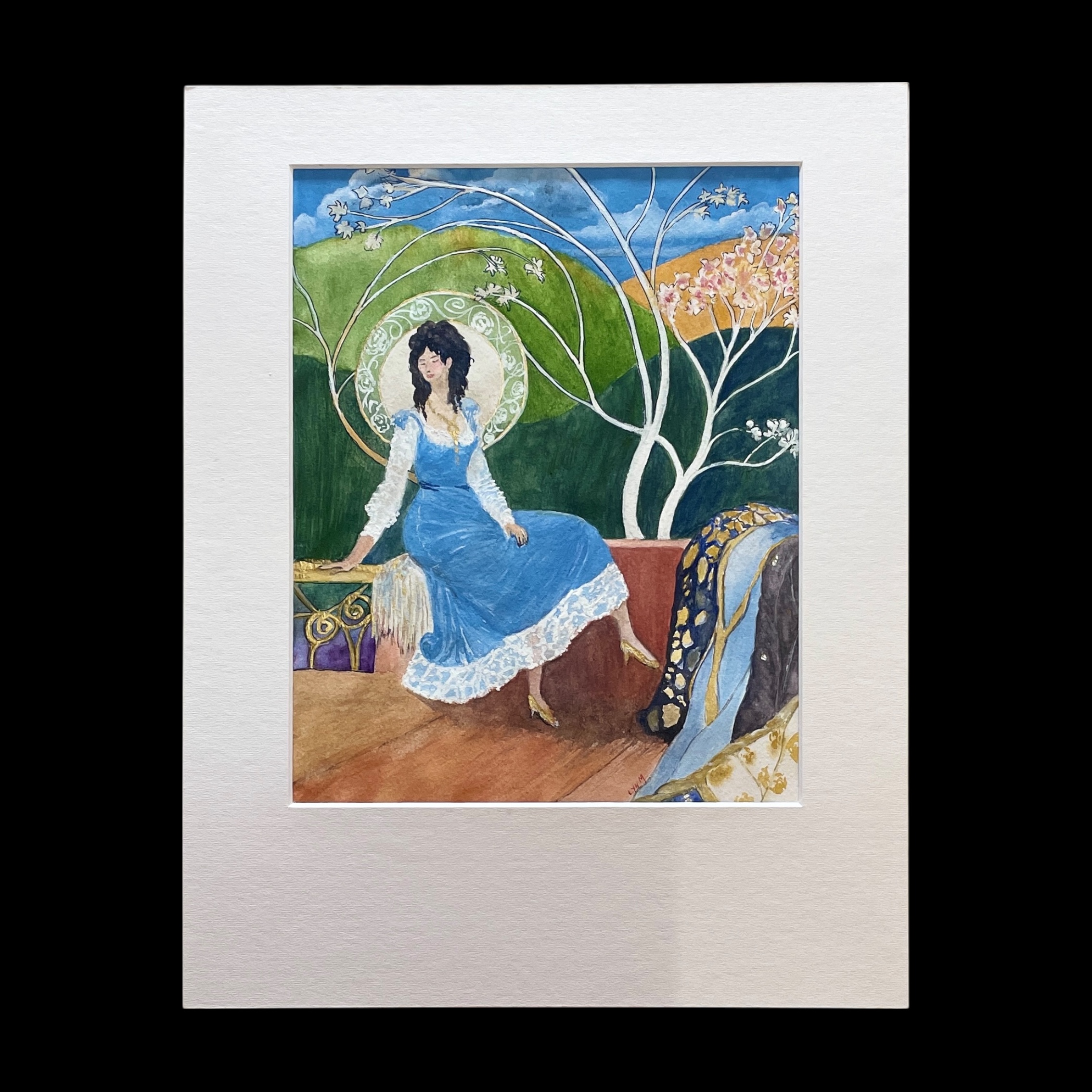 "CONTEMPLATION" ~ Original Gouache Painting by Lyn Mason