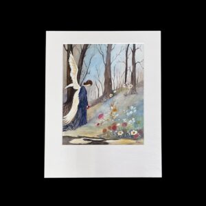 "SAD ANGEL" ~ Original Gouache Painting by Lyn Mason