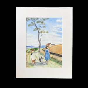 "WALKING THE DOGS" ~ Original Watercolour Painting by Lyn Mason