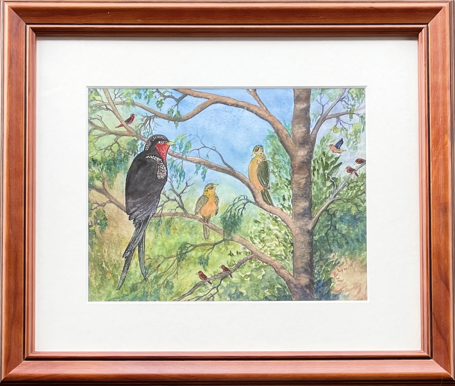 "NATURE'S AVIARY" - Original Gouache Painting by Lyn Mason - Image 5