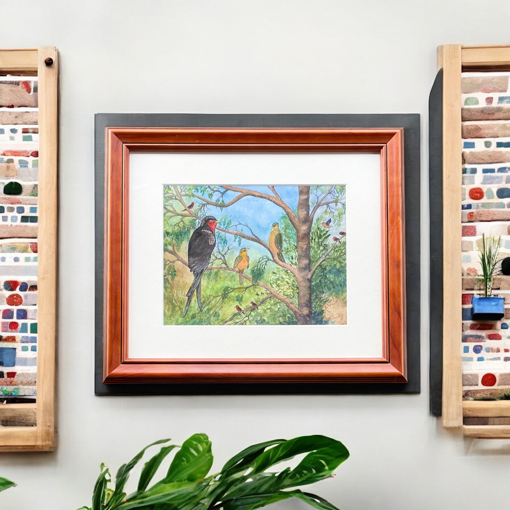 "NATURE'S AVIARY" - Original Gouache Painting by Lyn Mason - Image 3