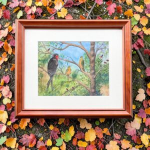 "NATURE'S AVIARY" - Original Gouache Painting by Lyn Mason