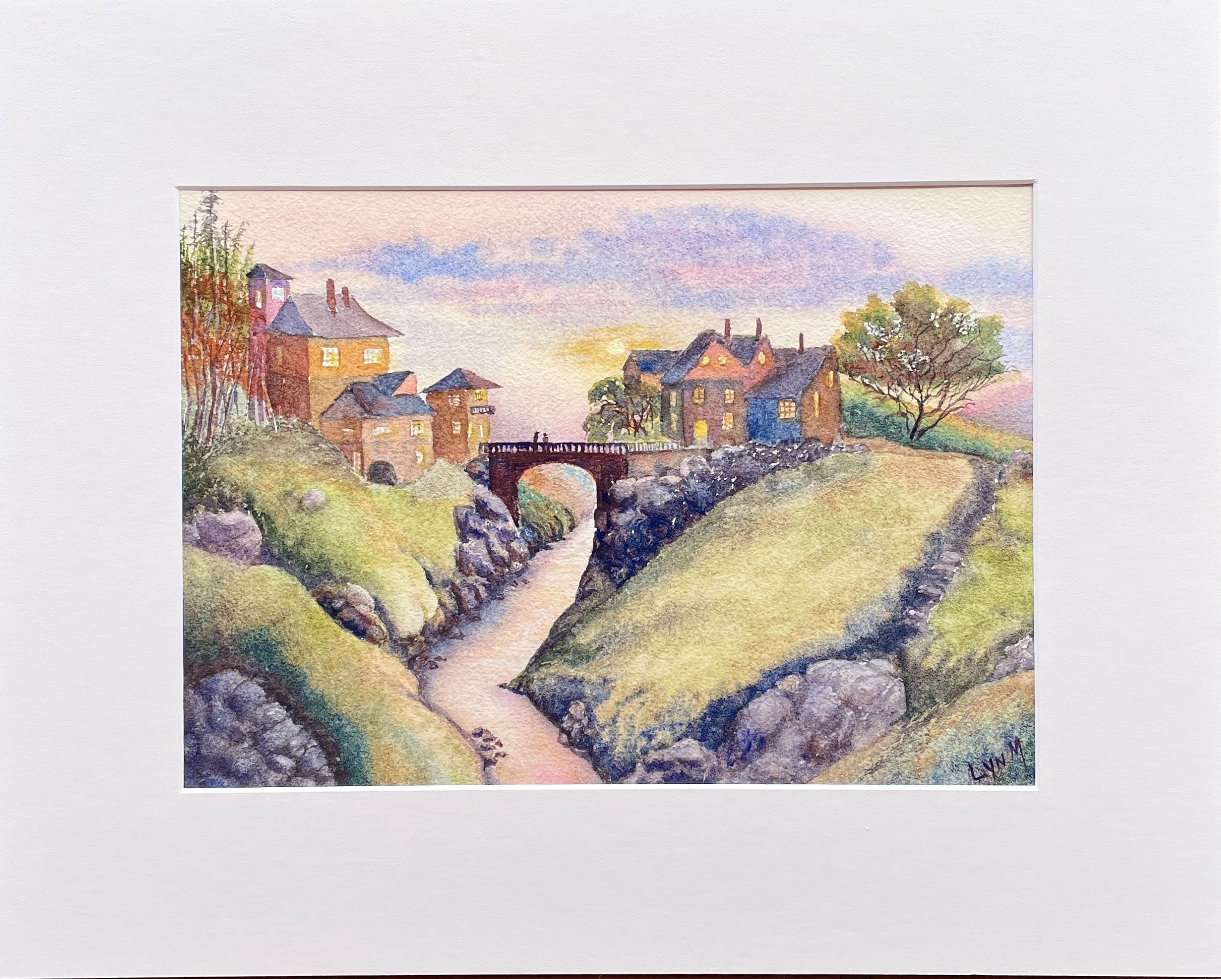 "WHISPERS ON THE BRIDGE" ~ Original Watercolour Painting by Lyn Mason - Image 4