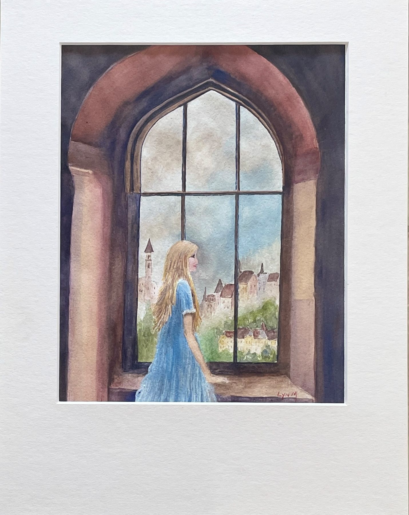 "YEARNING" ~ Original Gouache Painting by Lyn Mason - Image 3
