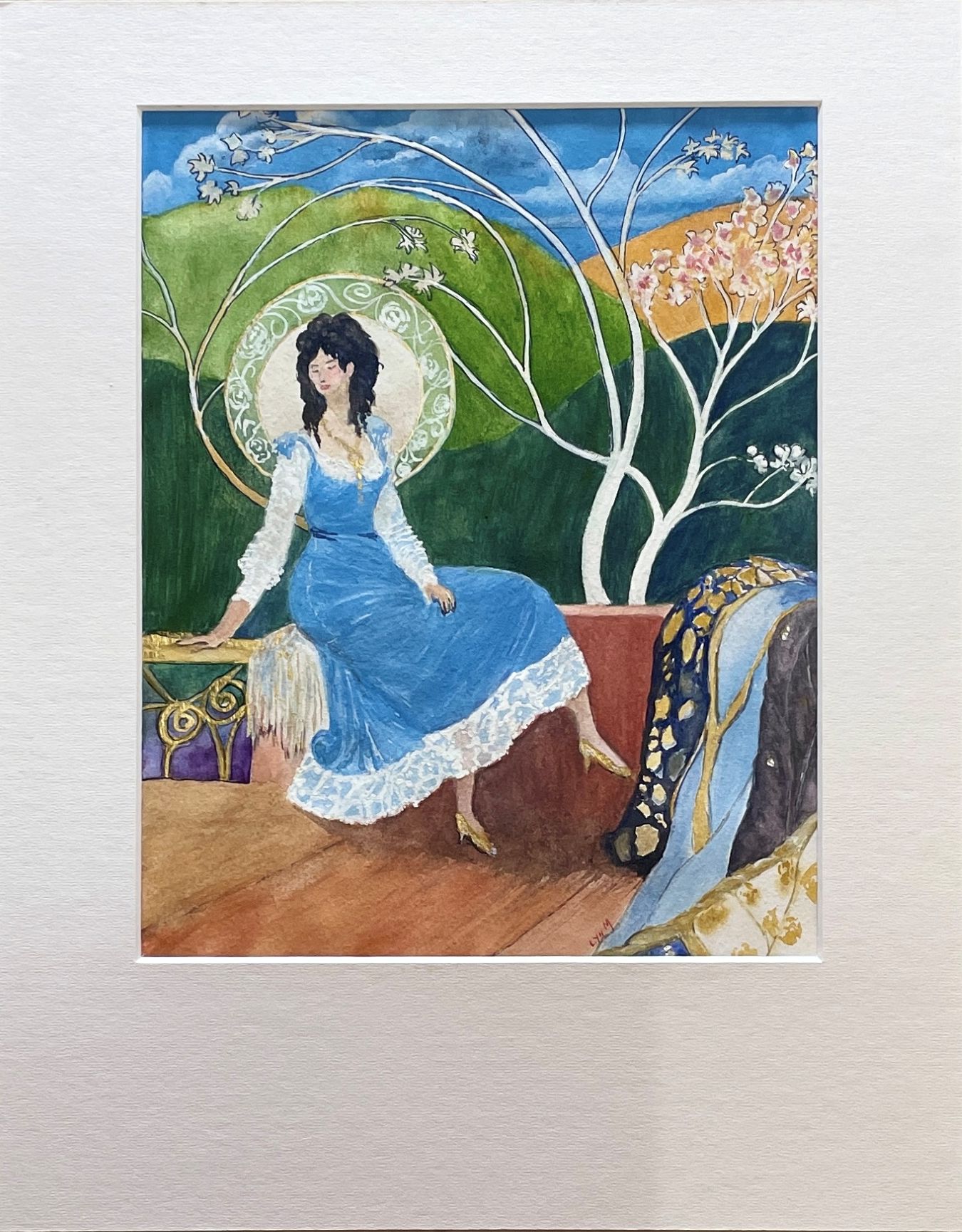 "CONTEMPLATION" ~ Original Gouache Painting by Lyn Mason - Image 4