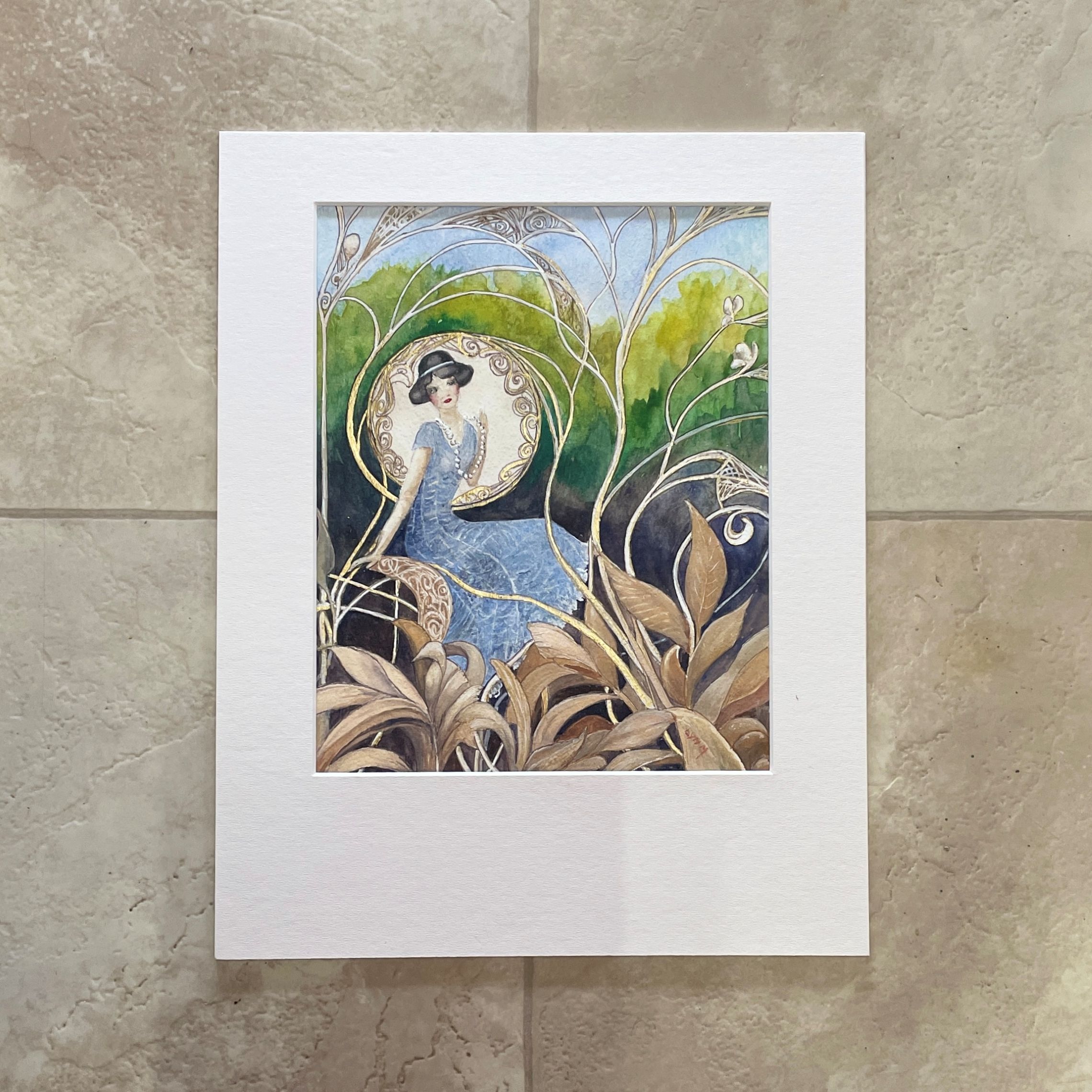 "FLAPPER" ~ Original Gouache Painting by Lyn Mason - Image 5
