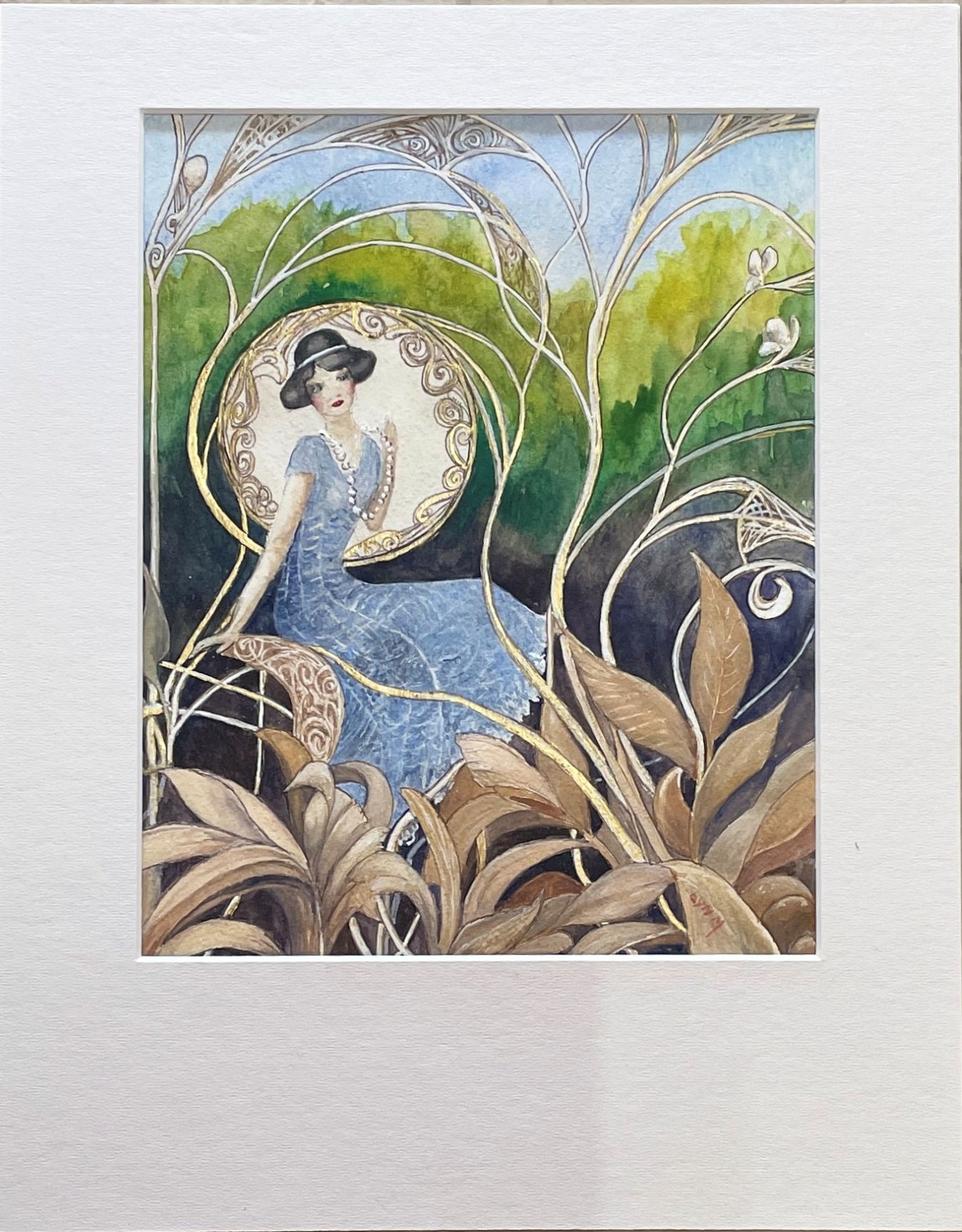 "FLAPPER" ~ Original Gouache Painting by Lyn Mason - Image 4