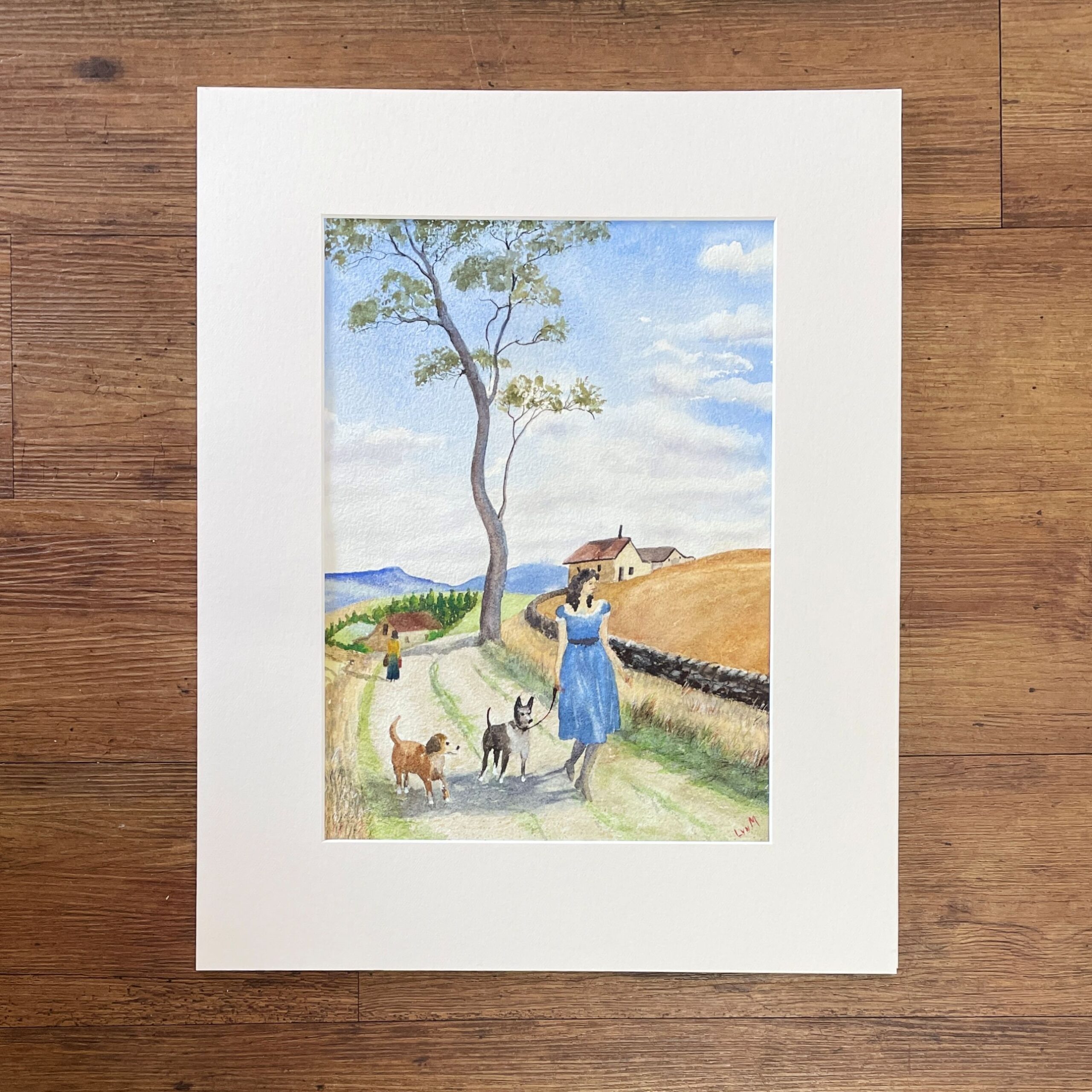 "WALKING THE DOGS" ~ Original Watercolour Painting by Lyn Mason - Image 2
