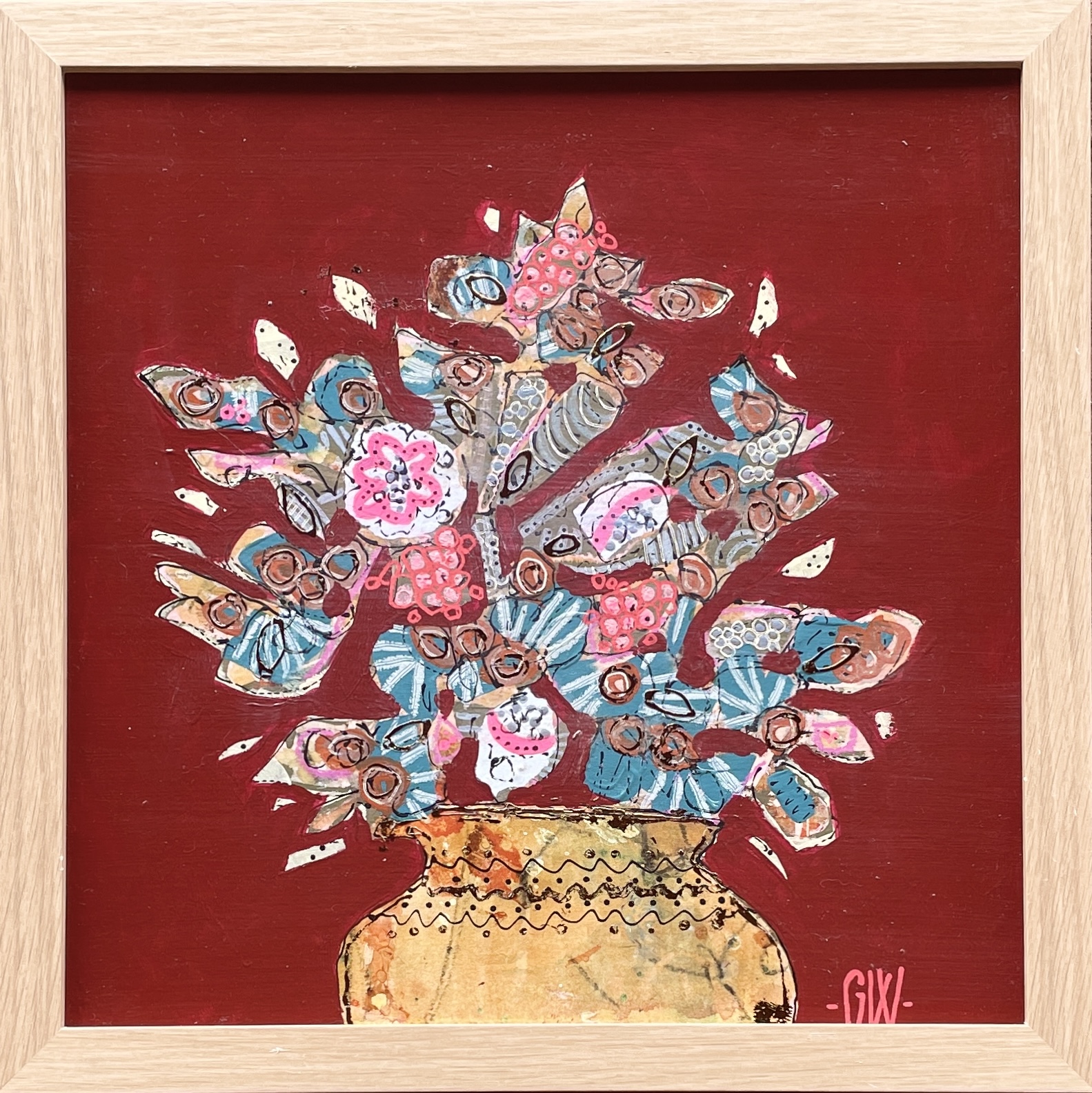 "FROM THE SECRET GARDEN" ~ Original Mixed Media Painting by Gayle Wright