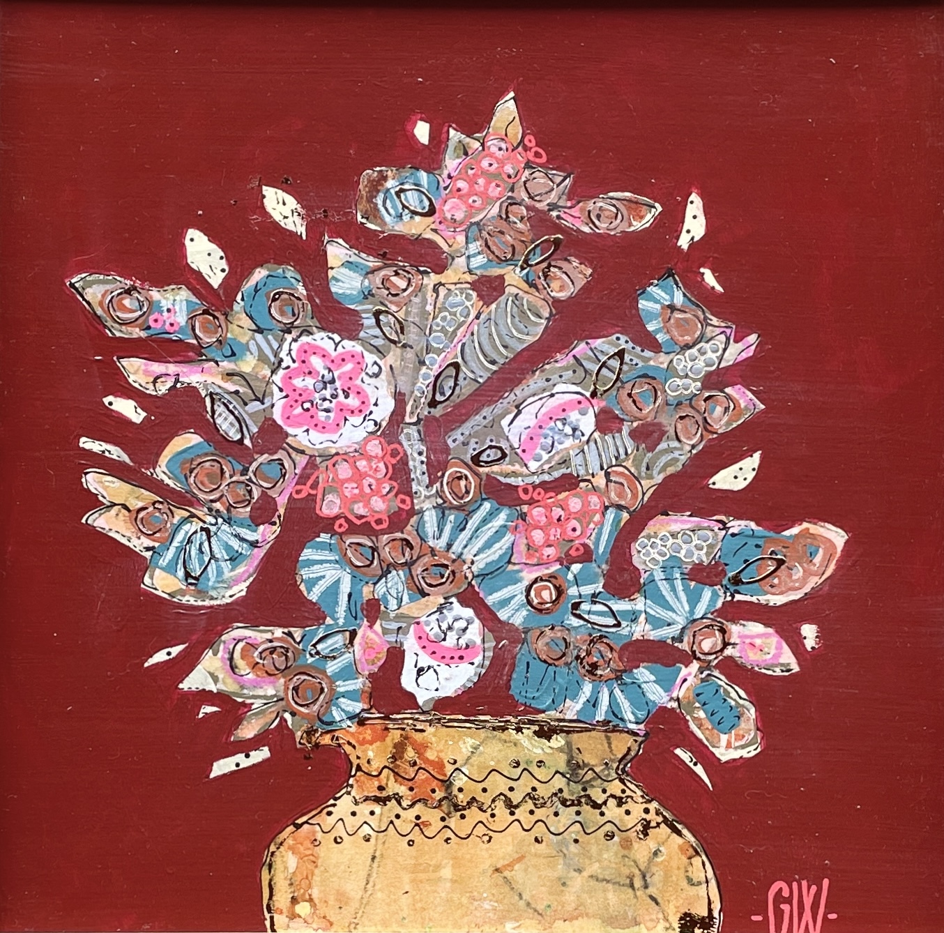 "FROM THE SECRET GARDEN" ~ Original Mixed Media Painting by Gayle Wright - Image 3