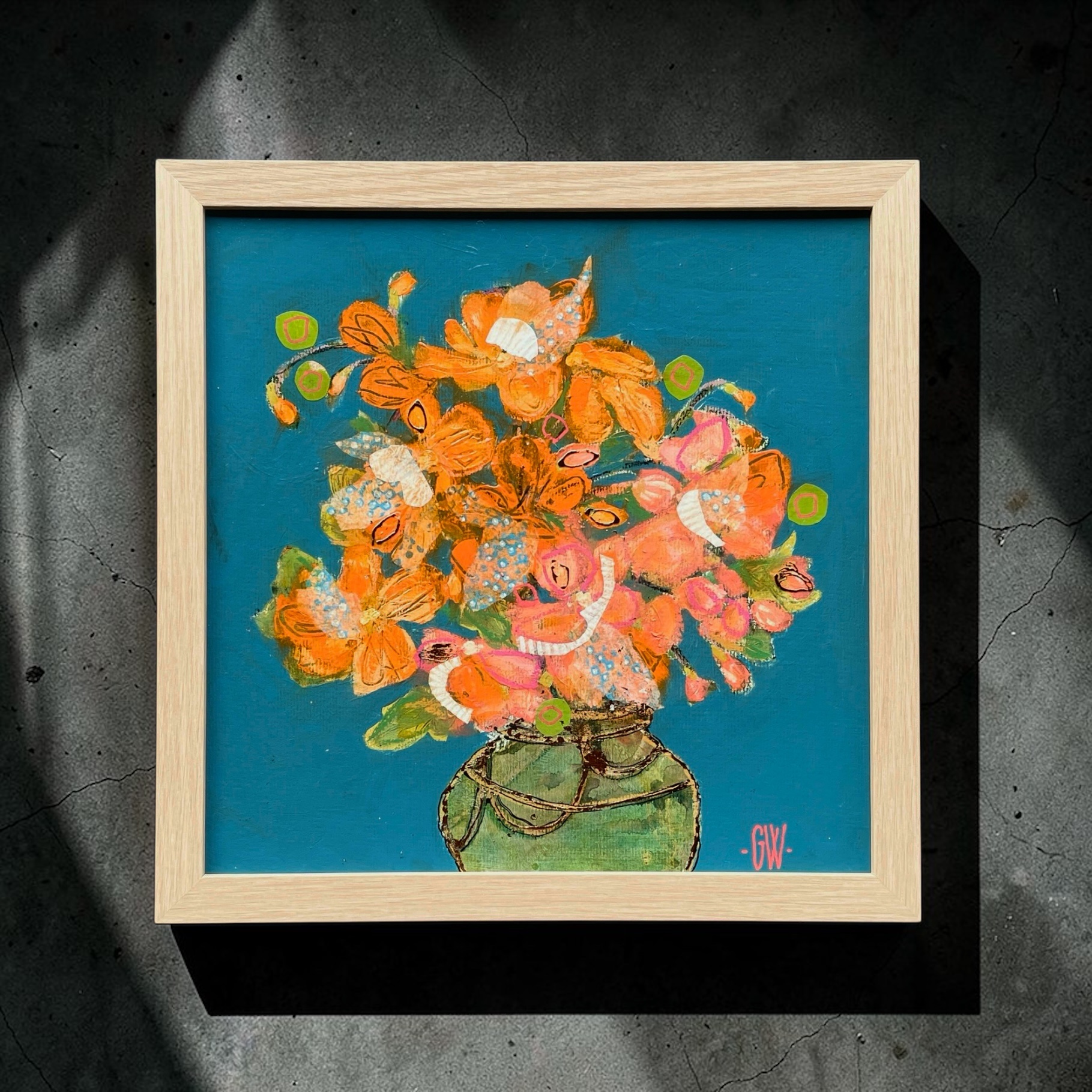 "VINTAGE BLOOMS" ~ Original Mixed Media Painting by Gayle Wright - Image 5
