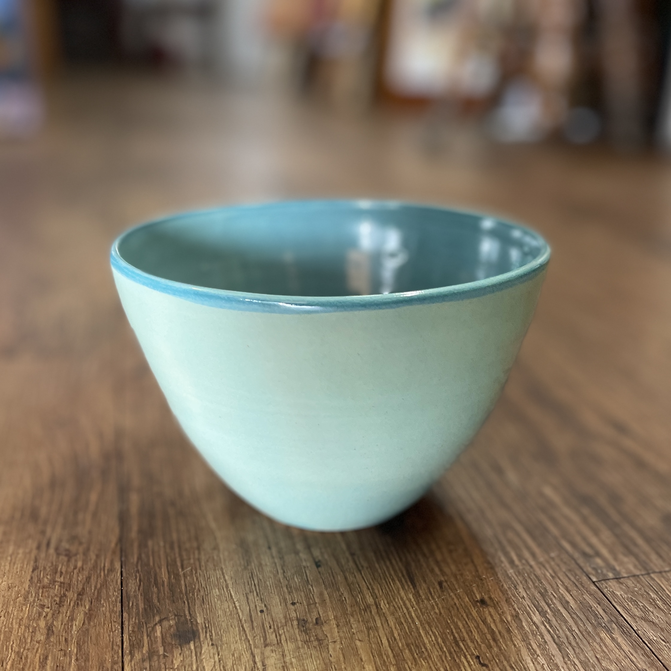 "PASTA BOWL IN AQUA" Wheel Thrown Pottery by Julie Buckworth - Image 3