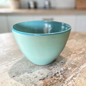 "PASTA BOWL IN AQUA" Wheel Thrown Pottery by Julie Buckworth