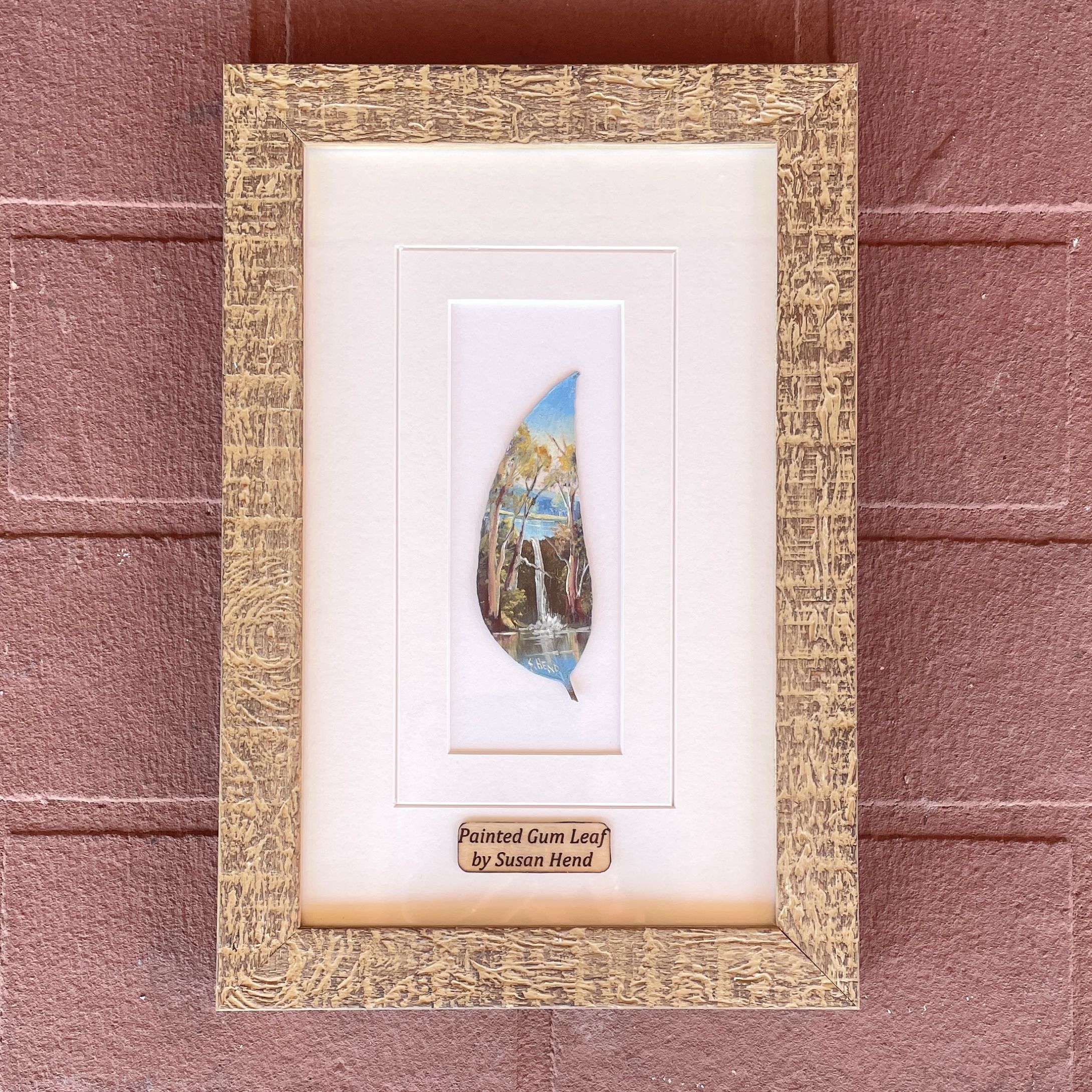 "WATERFALL" ~ Original Oil Painting on Gum Leaf by Sue Hend-Russell - Image 2
