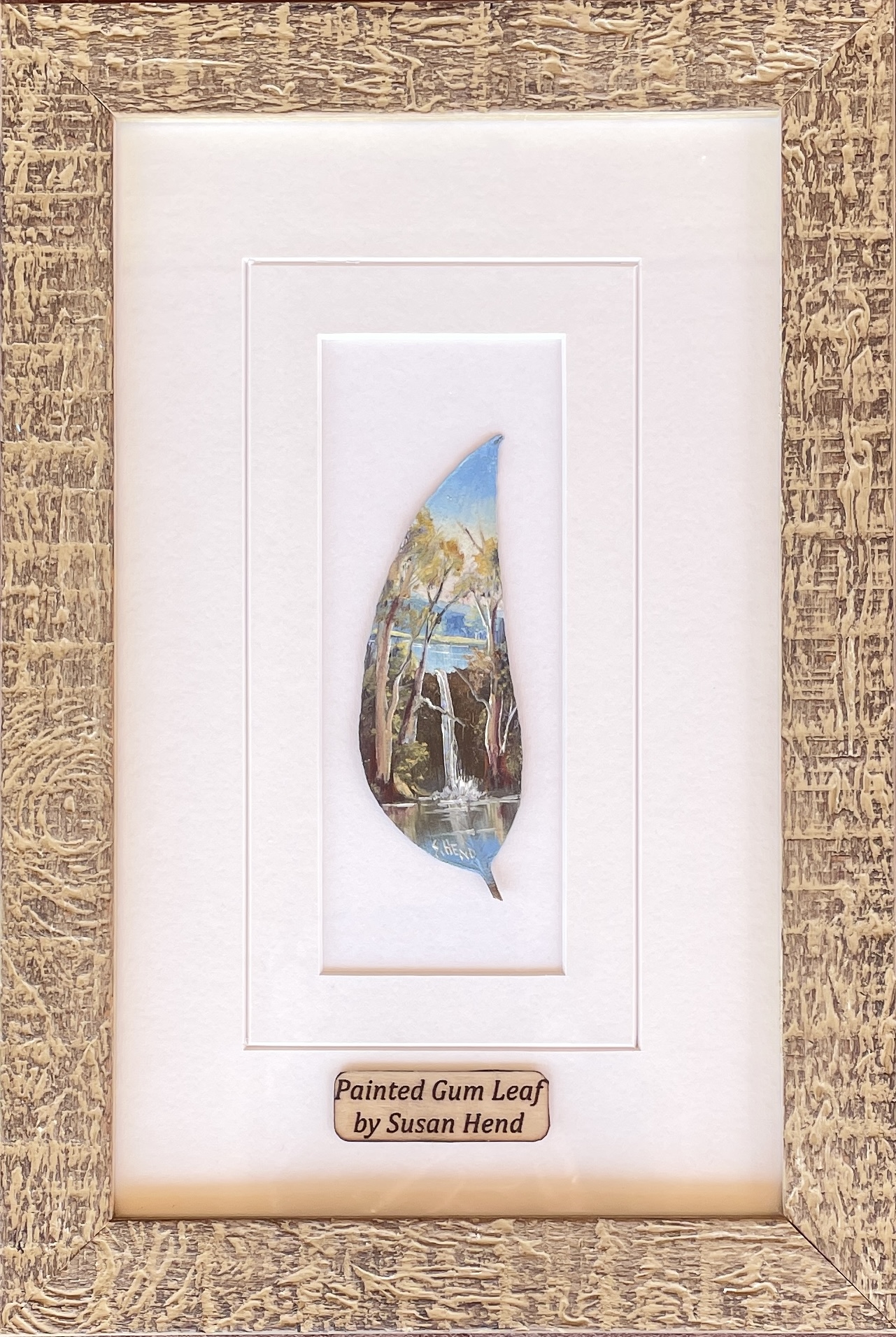 "WATERFALL" ~ Original Oil Painting on Gum Leaf by Sue Hend-Russell - Image 3
