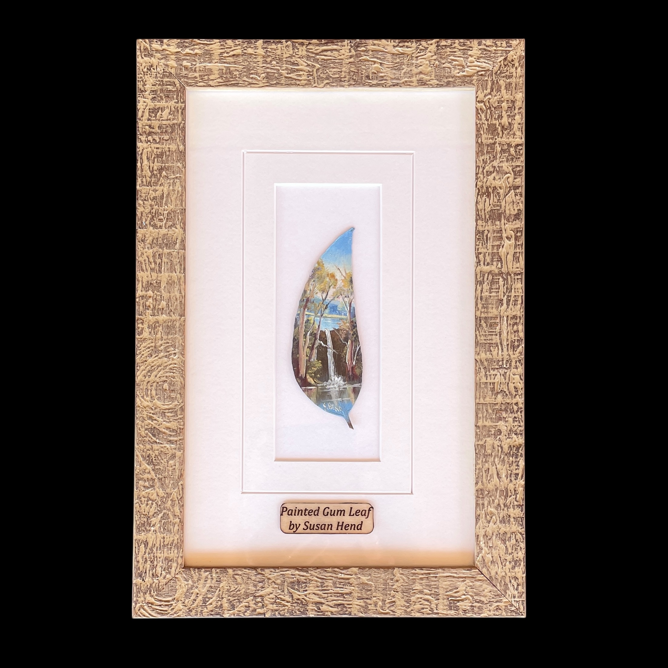 "WATERFALL" ~ Original Oil Painting on Gum Leaf by Sue Hend-Russell - Image 5