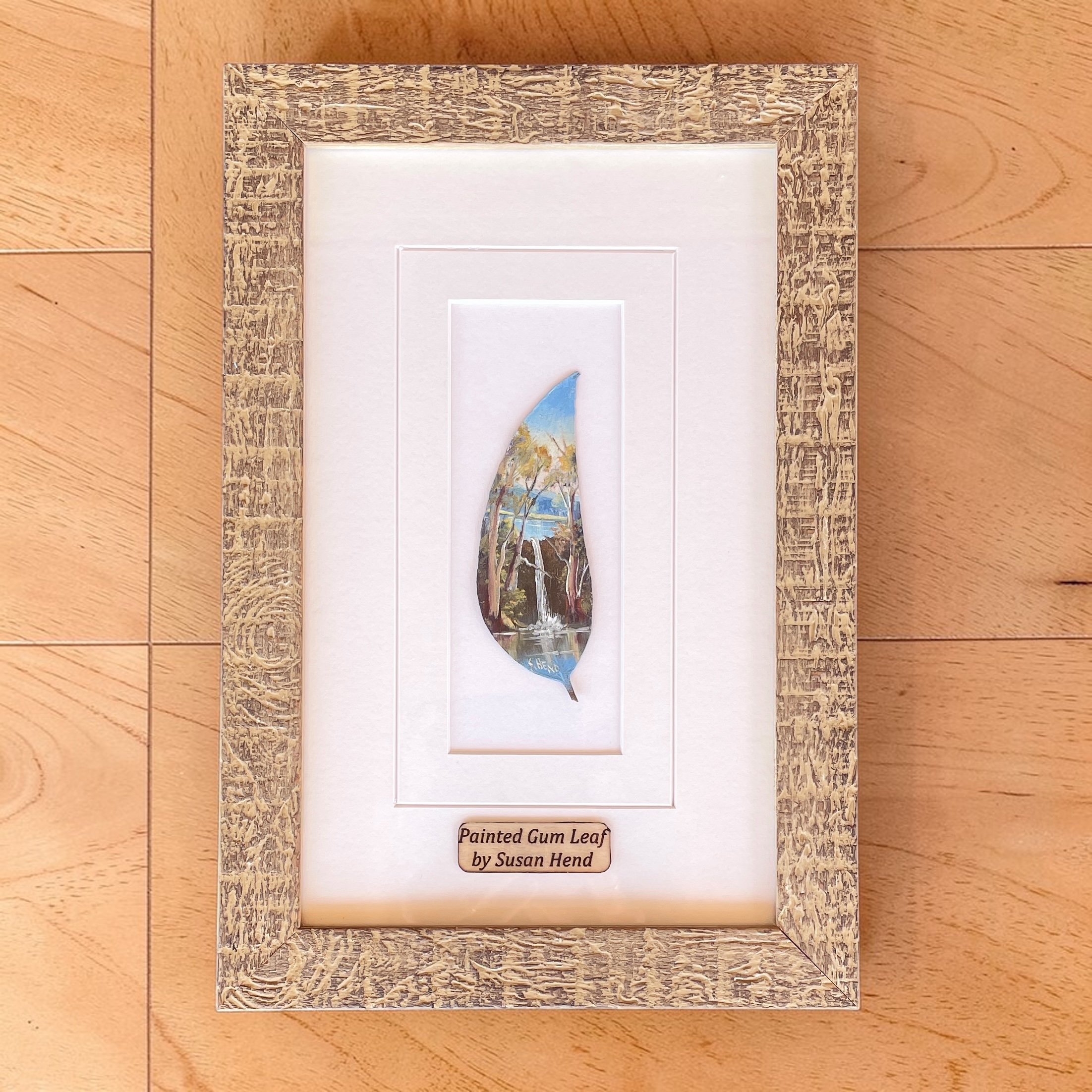 "WATERFALL" ~ Original Oil Painting on Gum Leaf by Sue Hend-Russell - Image 7