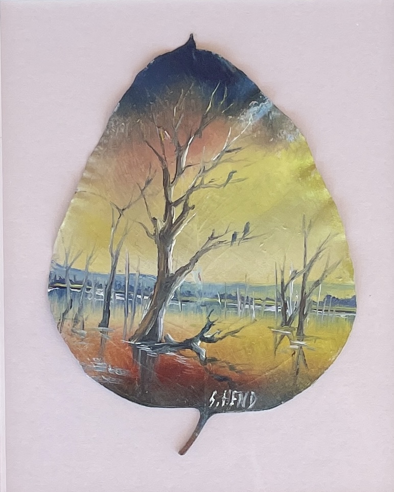 "FIRST LIGHT" ~ Original Oil Painting on Gum Leaf by Sue Hend-Russell - Image 4