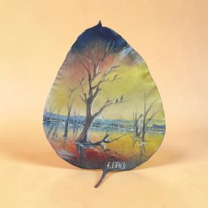 "FIRST LIGHT" ~ Original Oil Painting on Gum Leaf by Sue Hend-Russell