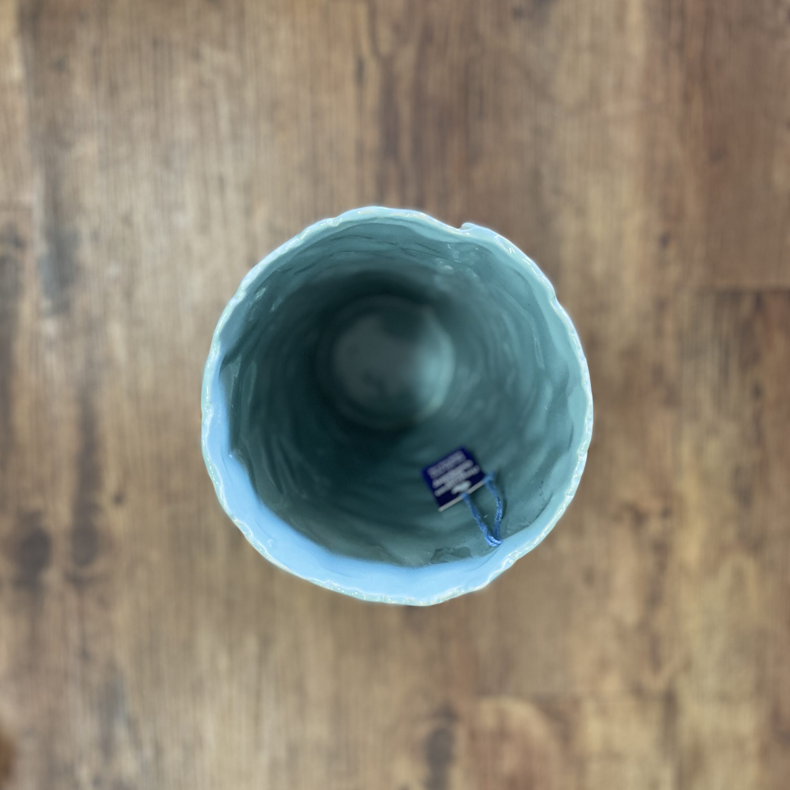 "PATTERNED VASE IN AQUA" ~ Hand Built Pottery by Julie Buckworth - Image 3