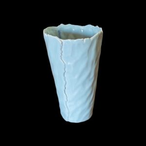 "PATTERNED VASE IN AQUA" ~ Hand Built Pottery by Julie Buckworth