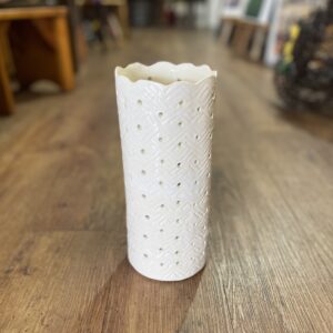 "FLAMELESS CANDLEHOLDER IN WHITE" ~ Hand Built Pottery by Julie Buckworth