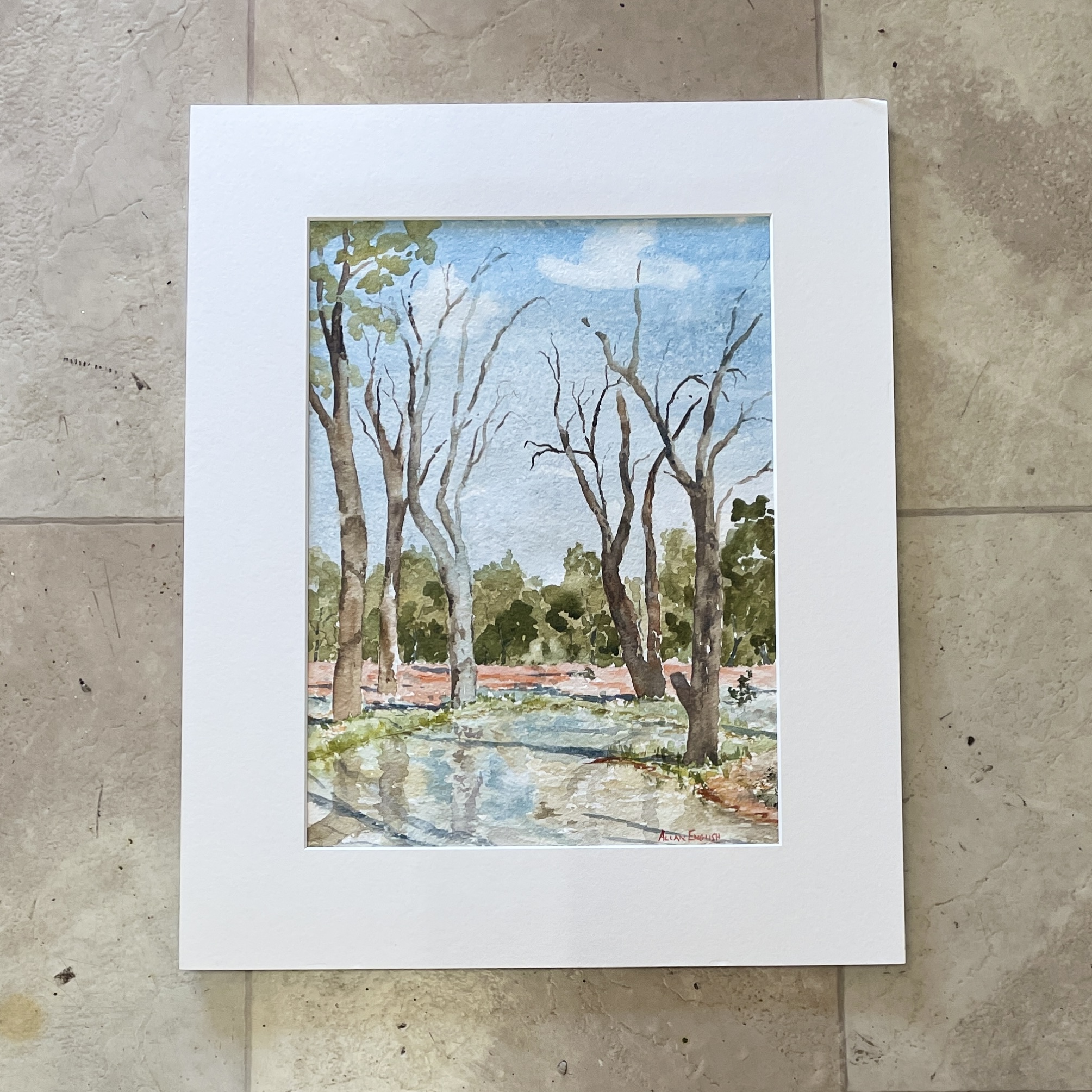 "BILLABONG @ YOWAH, QLD" ~ Original Watercolour Painting by Allan English - Image 3