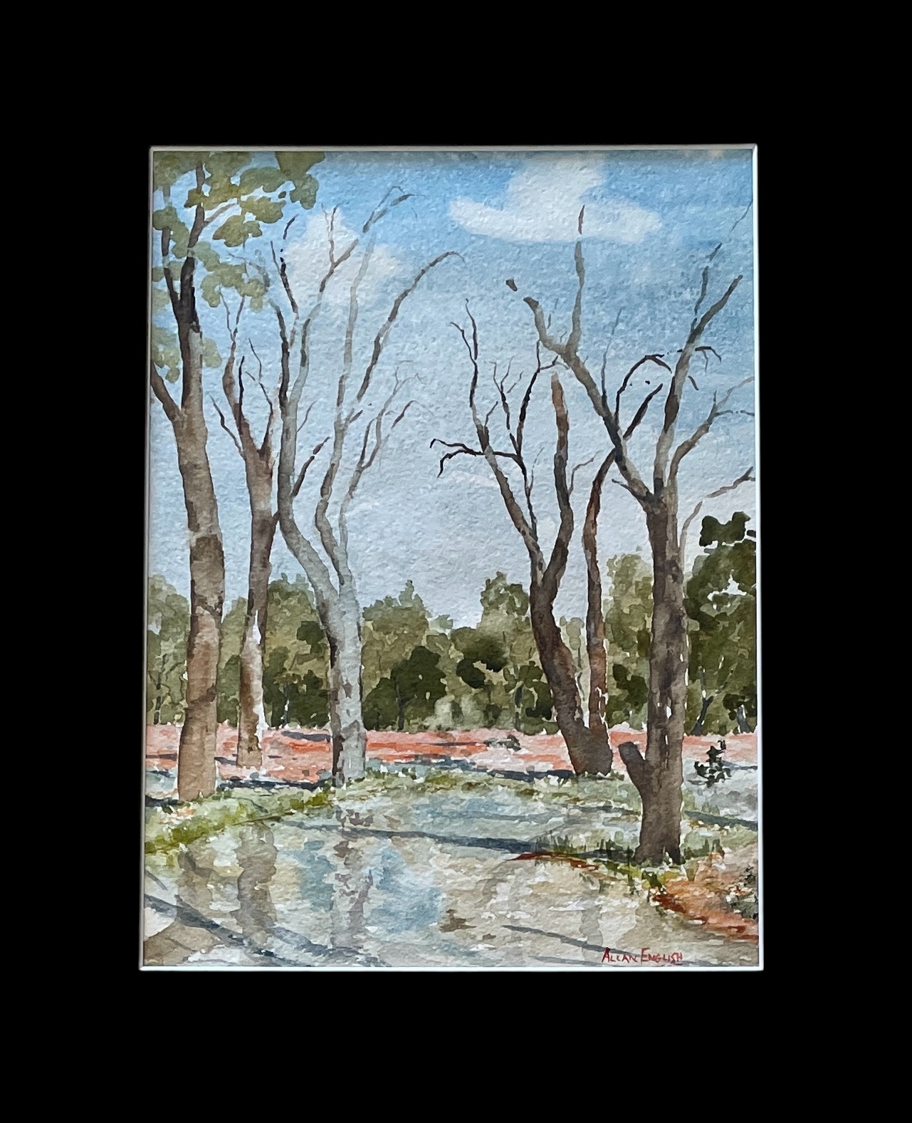 "BILLABONG @ YOWAH, QLD" ~ Original Watercolour Painting by Allan English