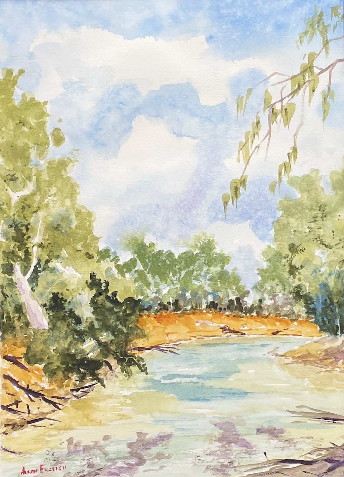 "MURRAY RIVER VIC/NSW" ~ Original Watercolour Painting by Allan English