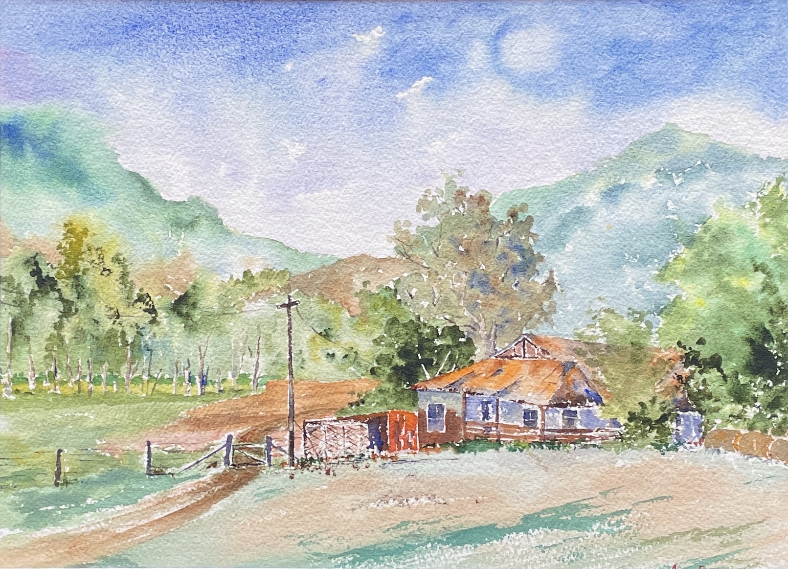 "THE HILLS OF TUMUT" ~ Original Watercolour Painting by Allan English - Image 3